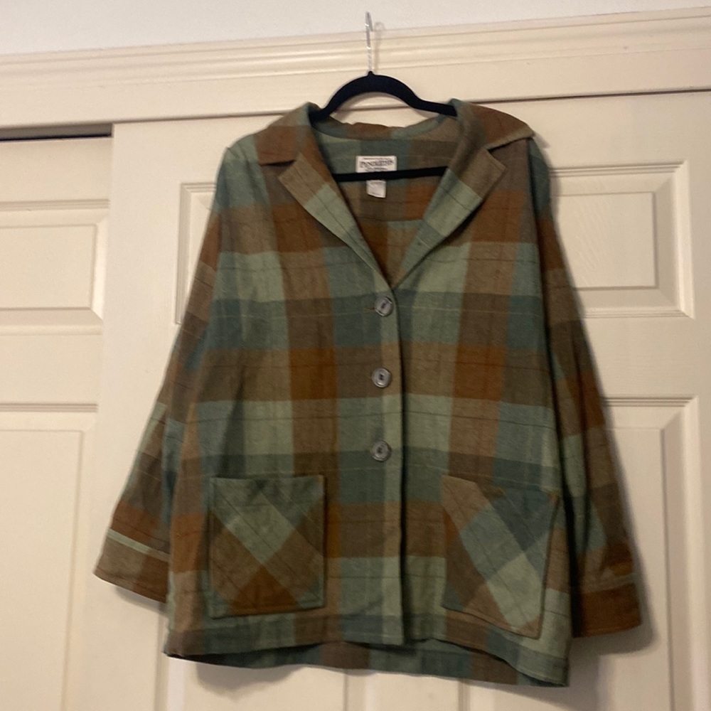 Pendleton Plaid Blazer in Green and Brown